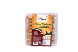 Amul Cashew Cookies with a crisp buttery texture and rich cashew flavor, packed fresh for delicious tea-time snacking.
