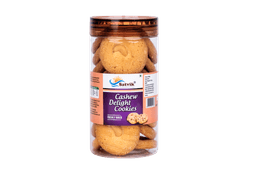 Cashew Delight Pet Jar Cookies with rich cashew taste and crisp texture, stored conveniently for serving, sharing and gifting.