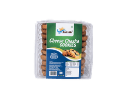 Cheese Chaska Cookies with crisp texture and delicious savory cheese flavor, freshly packed for flavorful everyday snacking.