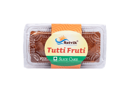 Tutti Frutti Slice Cake with colorful candied fruit pieces and soft cake texture, ideal for parties, desserts and family celebrations.