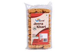 Jeera Khari 200gm with flaky layers and aromatic cumin flavor, freshly packed for crisp tea-time treats and savory snacking.