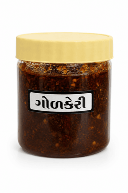 God Keri Aachar 250 GMS made with handpicked raw mangoes and traditional spices, hygienically packed for freshness and authentic Gujarati flavor.