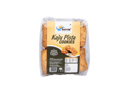 Kaju Pista Cookies with rich cashew and pistachio flavors, freshly packed for a crisp and delicious bakery treat.
