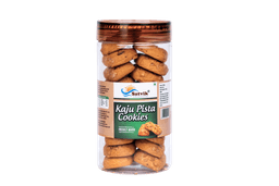 Kaju Pista Pet Jar Cookies with cashew and pistachio flavors, conveniently jar-packed for fresh serving, gifting and celebrations.