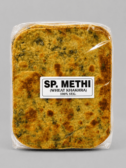 Mobile Methi Khakhra 200 GMS with thin crisp texture and earthy fenugreek flavor for traditional Gujarati meals and snacking.