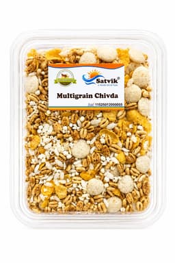Multigrain Chiwda 200 GMS prepared with premium grains and spices, hygienically packed for freshness and crunchy texture.