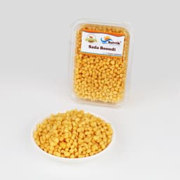 Sada Boondi 200 GMS made with premium gram flour, hygienically packed for freshness and crispy texture.