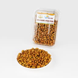 Peri Peri Edamame Beans 200 GMS prepared with premium roasted beans and peri peri seasoning, hygienically packed for freshness and spicy crunch.