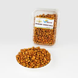 Chinese Chili Edamame Beans 200 GMS roasted with Chinese-style chilli seasoning, hygienically packed for freshness, crispy texture, and delicious flavor.
