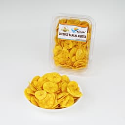 Yellow Coconut Kela Waffer 200 GMS made with premium banana slices and coconut flavor, hygienically packed for freshness and crunch.
