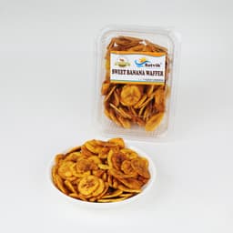 Sweet Banana Waffer 200 GMS made with premium banana slices, hygienically packed for freshness and crunchy sweet taste.
