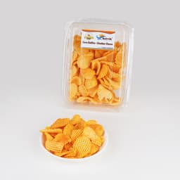 Corn Ruffles Cheese 100 GMS made with premium corn and cheese seasoning, hygienically packed for freshness, crispy bite, and delicious taste.