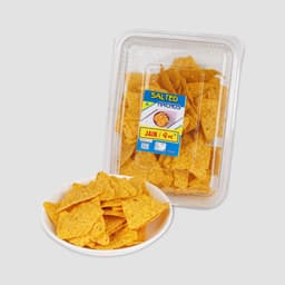 Nachos Salted 180 GMS made with quality corn and light salt seasoning, hygienically packed for freshness, crunch, and delicious taste.