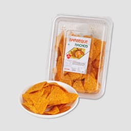 Nachos BBQ 180 GMS prepared with premium corn and barbecue seasoning, hygienically packed for freshness and crunchy delicious taste.