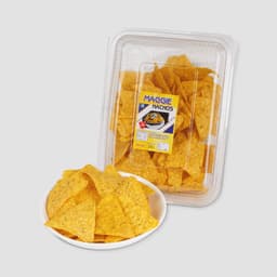 Nachos Maggie 180 GMS prepared with premium corn and flavorful masala seasoning, hygienically packed for freshness and crunchy bite.
