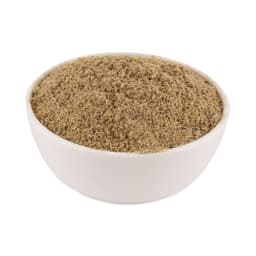 Finely ground Elaichi powder 100 Gms in a glass bowl for tea and desserts