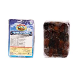 Khajur Black Seedless 500 Gms displayed with seedless black dates, soft texture, rich colour, and natural sweetness.