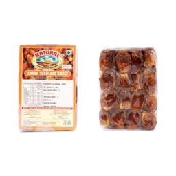 Khajur Red Seedless 500 Gms featuring seedless red dates with soft texture, natural sweetness, and vibrant colour.