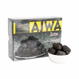 Khajur Ajwa 250 Gms displayed with naturally soft Ajwa dates, deep brown colour, rich texture, and premium quality.